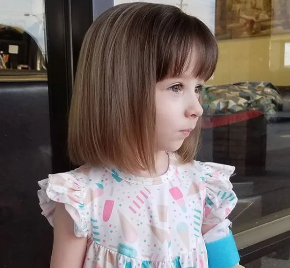 Helmet Bob Haircut for Little Girl