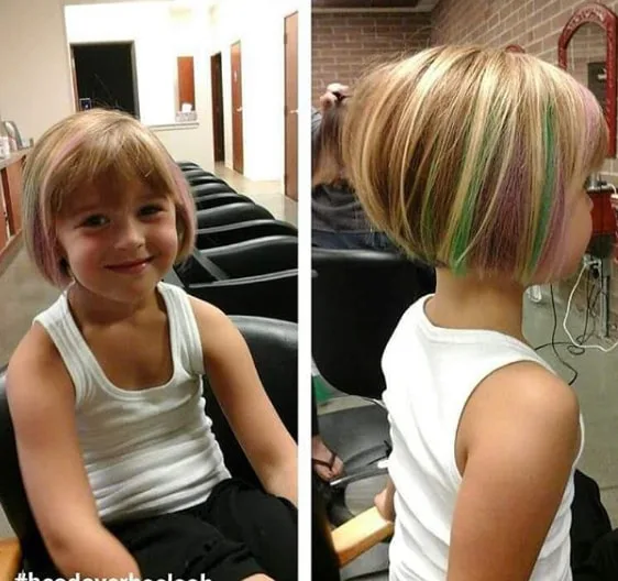 Funky Bob Hairstyle for Little Girl