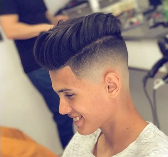 Brushed Back Silk Hairs with High Fade