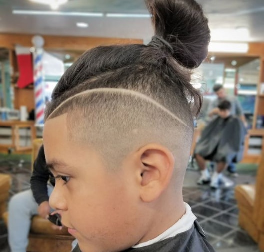 Top Knot with Side Fade Design