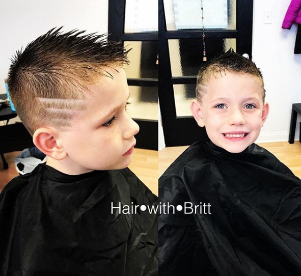 Kids Spikes Haircut with Side Design - Cool Haircut for Boys