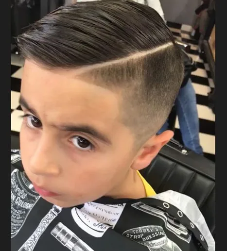 Side Part, High Fade with Side Line - Cool Haircut for Boys