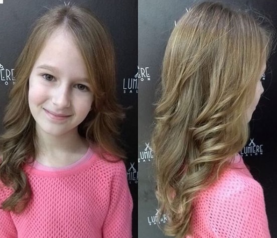 Layered Waves With Center Parted Hair