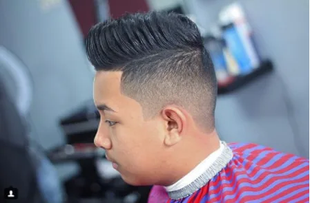 Burshed Back Thick Hairs with High Fade