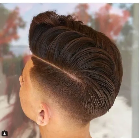 Medium Pompadour with mid Fade Haircut