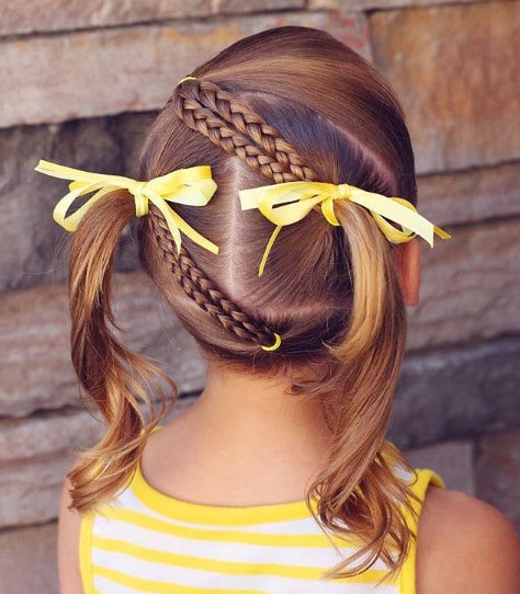 Braided Hairstyle With Long Pigtails