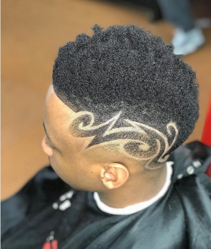 Black Boy Side Design Haircut