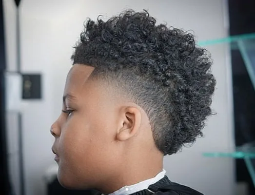 Curly On Top With Faded Sides