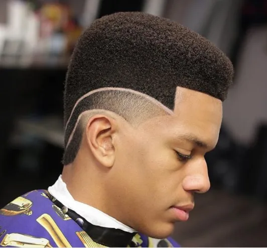 Flat Top Haircut With Surgical Lines