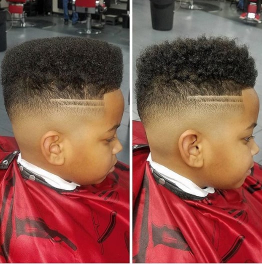 Flat Top with High Fade Black Boy Haircut