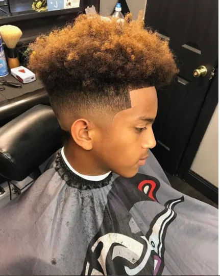 High Fade with Kinky Hairstyle for Black Boy