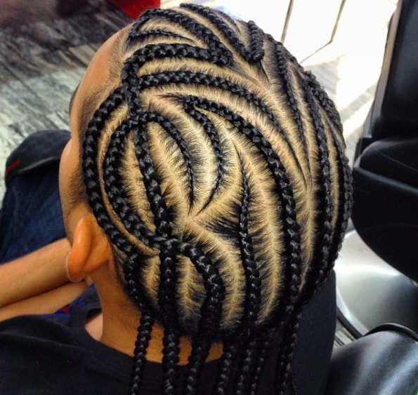 Braided Cornrows Hairstyle for Black Boy