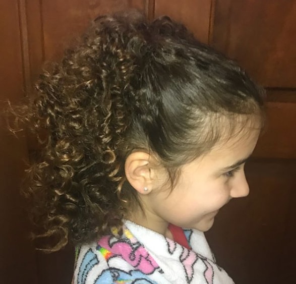 Curly Hairs with Ponytail for Little Girl
