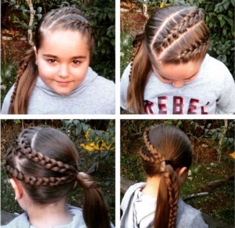 French Braided Bangs With High Ponytail