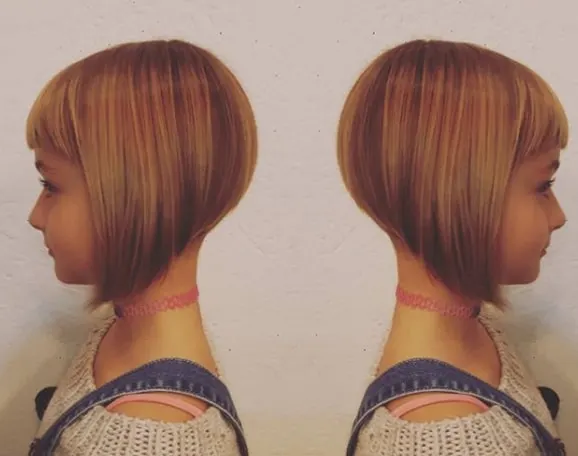 Asymmetrical Angled girl Bob Haircut