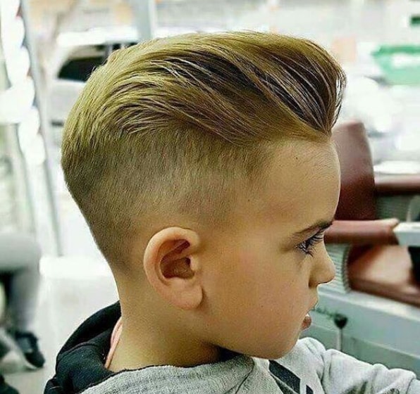 High Fade With Pompadour Haircut For Kids