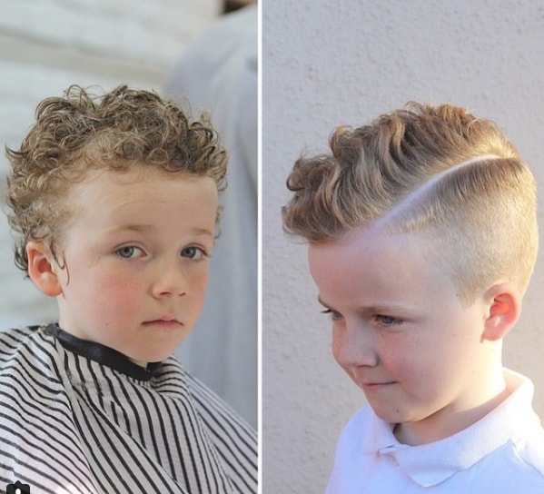 Pompadour Short Curly Kids Haircut