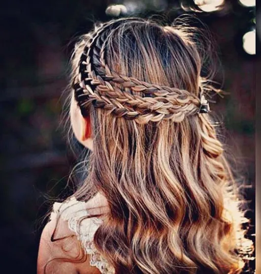 Triple Lace Braid Combined With Layered and Rosette