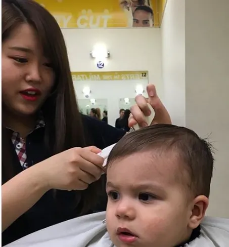 Simple And Straight Baby Boy Haircut