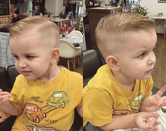 Baby Boy Hard Parted Undercut Hairstyle