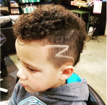 Wavy Faux Hawk with Side Design Boy Haircut