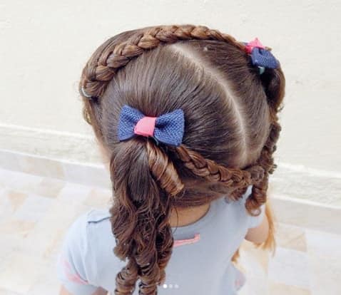 Center Parted Hair With Braided Style