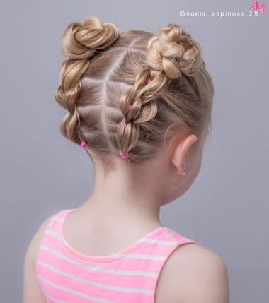 Flowered Braided Pigtails