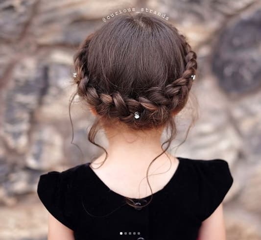 Braided Crown Hairstyle With Jewellery
