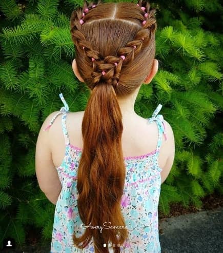 Braided Crown With Long Ponytail