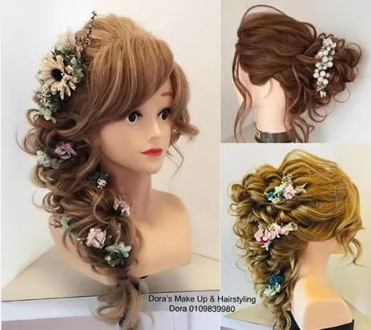 Braided Ponytail With Flowers
