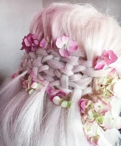 Complex Braided Look With Flowers