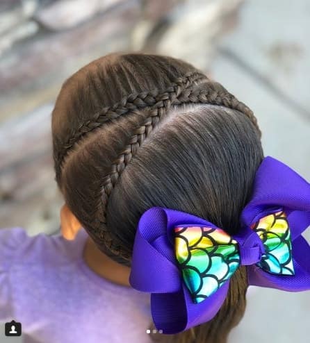 Cross Braided Hairstyle With Ponytail