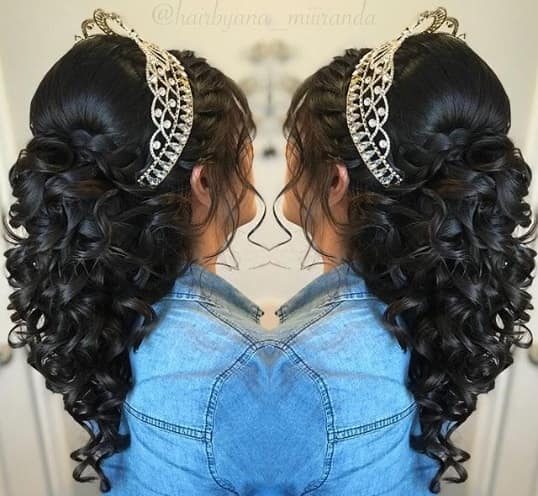 Messy And Curly Tail With Frontal Braid