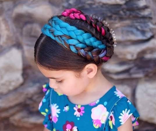 Thick Braided Design With Coloured Highlights