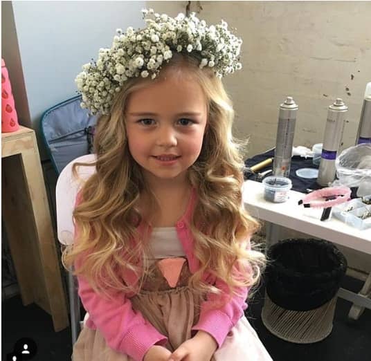 Wavy Hairstyle With Flowered Crown
