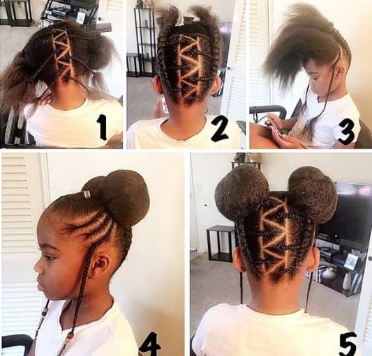 Kinky Pigtails With Cool Braided Design