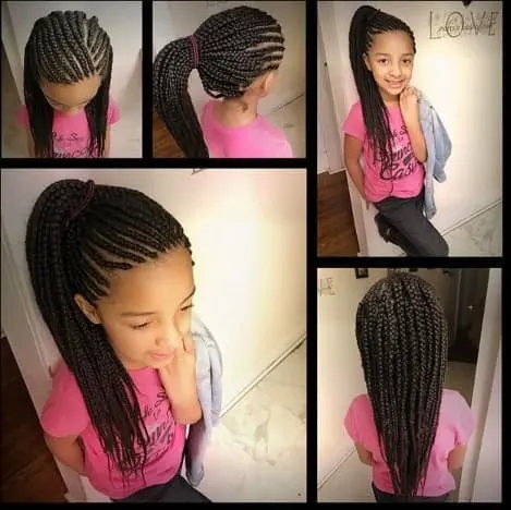 Long Box Braids With Ponytail
