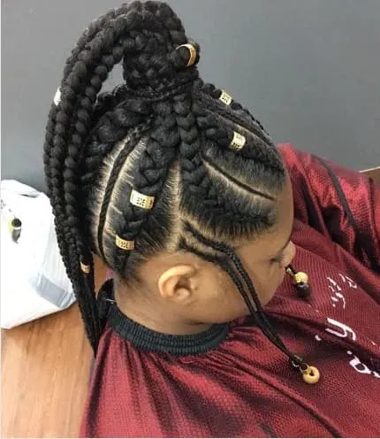 Thick Braided Top Knot With Long Ponytail