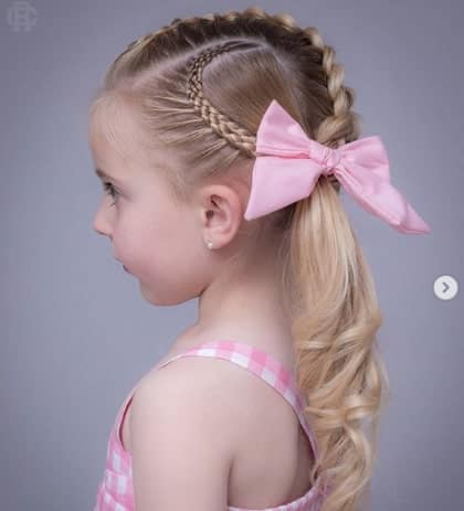 Angled Braid On Top And Side With Ponytail