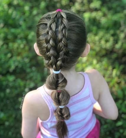 Braided Hairstyle With Sectioned Ponytail