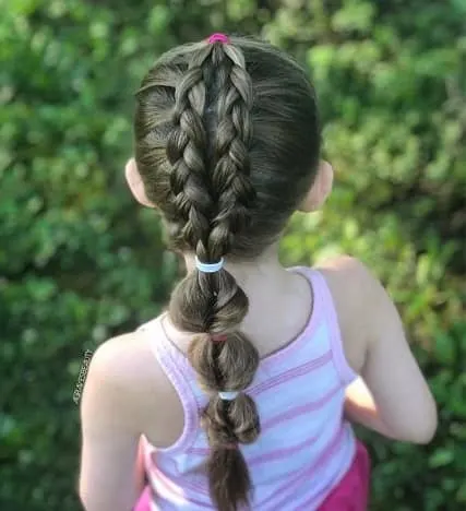 Braided Hairstyle With Sectioned Ponytail