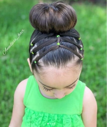 Braided Hairstyle With Top Bun