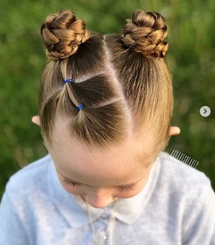 Braided Pigtails With Angled Part