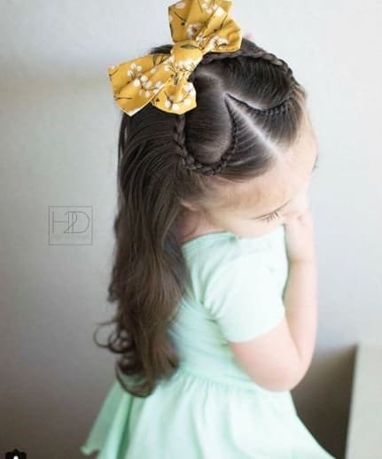 Centre Parted And Heart Braided Hairstyle