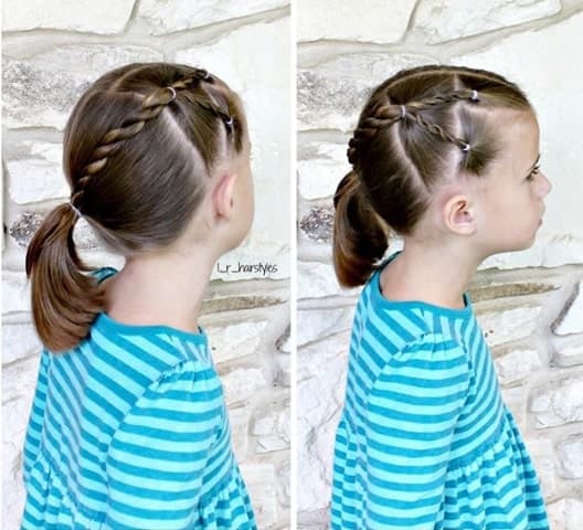 Centre Parted Combed Back Hairstyle With Braid