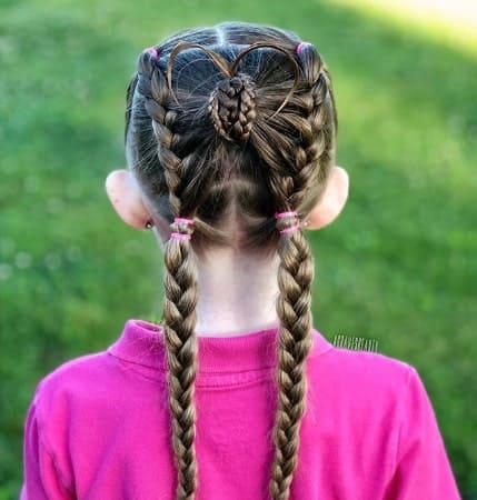 Centre Parted Hairstyle With Braided Back