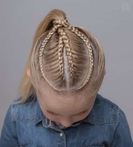 Cool Braided Top With Raised Up Ponytail