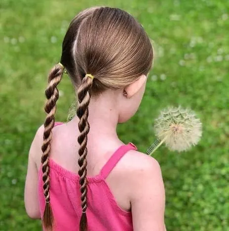 Long Combed Back Hair With Braided Pigtails
