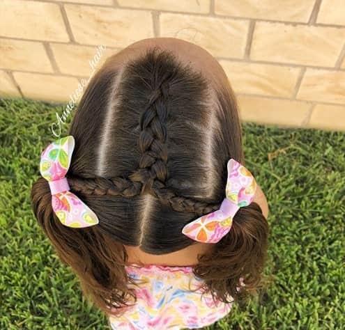 Pigtails With A Centre Braid