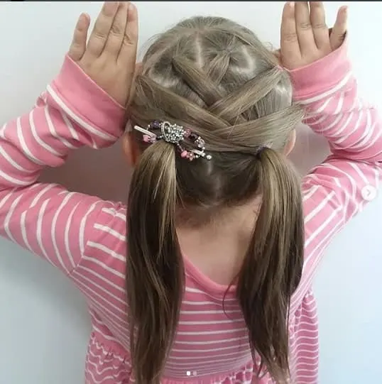 Pigtails With Layered Design On The Back